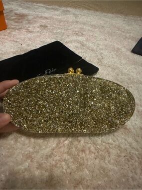 Edie Parker Gold clutch with mirror
